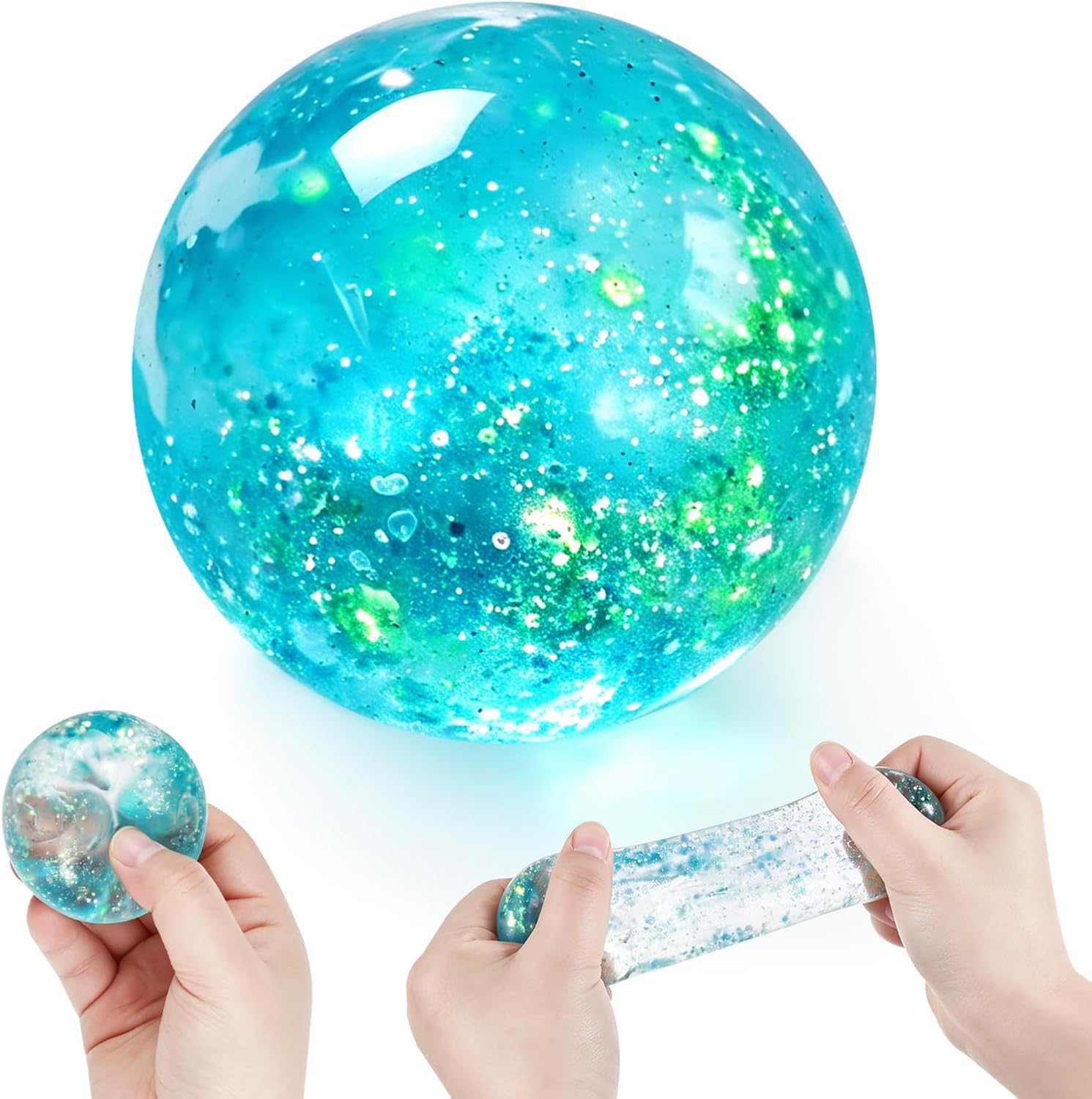Coconut Oil Squishy, Coconut Oil Slow Rising Squeeze Stress Ball Clear Jelly Bubblegum Texture Coconut Oil Squishy Toy (Blue) - Image 4