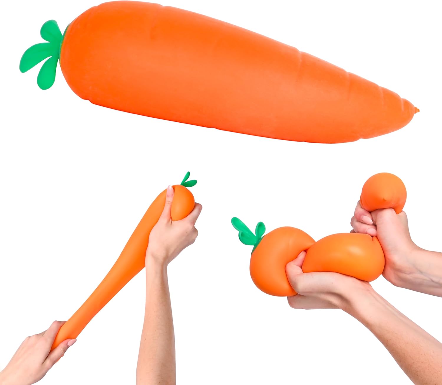 Toymendous Squishy Carrot – Jumbo 11.5 Inch Squishy Vegetable | Giant Stress Relief Toy | Fidget Sensory Food Fun for Kids, Teens & Adults